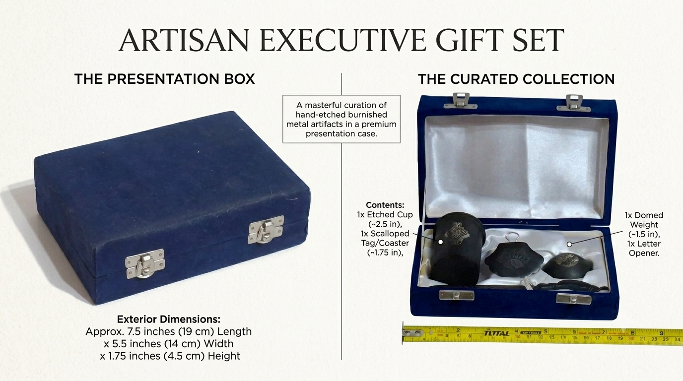 Artisan Executive Gift Set – Hand-Etched Burnished Stone