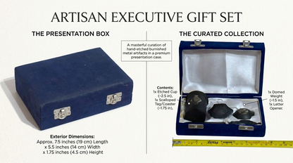 Artisan Executive Gift Set – Hand-Etched Burnished Stone
