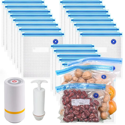Reusable Vacuum Sealed Bags — Microwave & Freezer Safe Food Storage