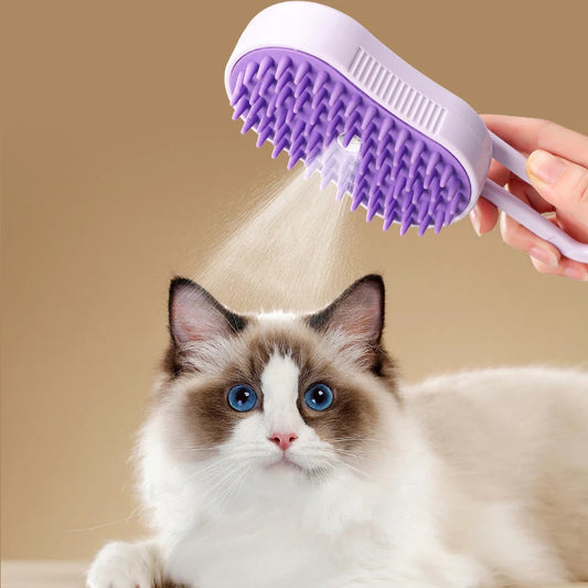 Steamy Brush 3-in-1 — Electric Spray Cat Hair Brush & Pet Hair Remover