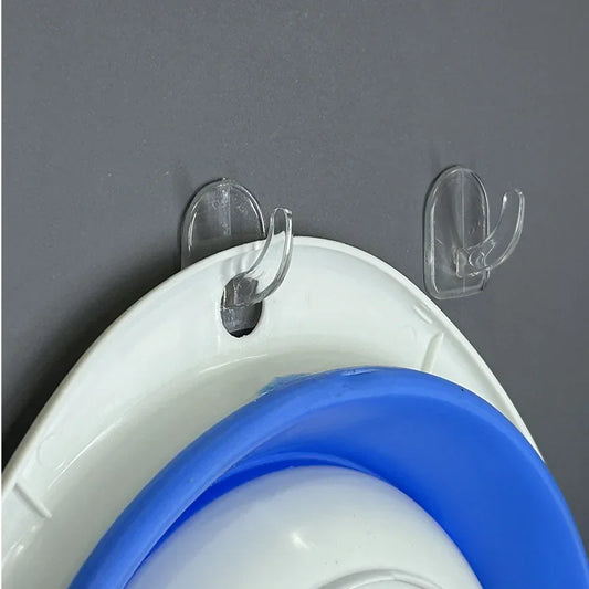 Mini Clear Self-Adhesive Wall Hooks — Transparent Sticky Hangers