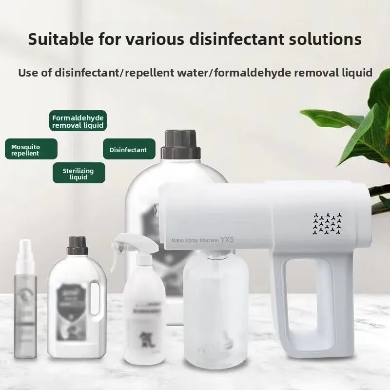 380ml Electric Nano Blue Light Steam Spray Gun K5 Wireless Atomizing Sterilizer C-type Atomized Household Handheld Sterilizer