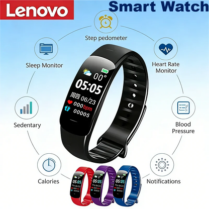 Lenovo C1 Plus Smart Watch Bluetooth Step Counting Sports Bracelet Fitness Tracker Heart Rate Blood Pressure Sleep Men Women