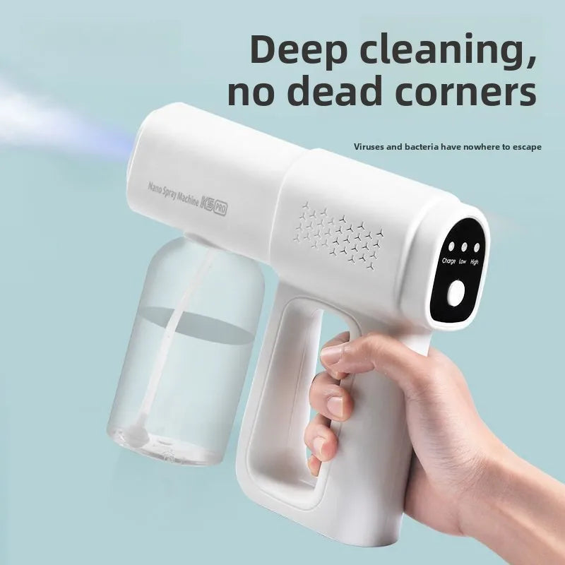 380ml Electric Nano Blue Light Steam Spray Gun K5 Wireless Atomizing Sterilizer C-type Atomized Household Handheld Sterilizer