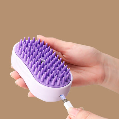 Steamy Brush 3-in-1 — Electric Spray Cat Hair Brush & Pet Hair Remover