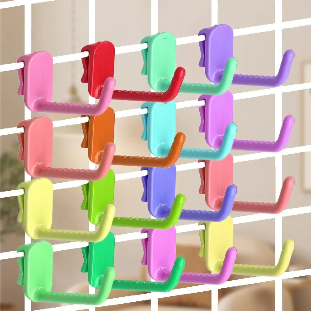Multi-Purpose Mesh Panel Hooks — Wall-Mounted Storage & Key Hangers