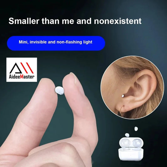 AideeMaster Invisible Earphones Mini Headphones Bluetooth TWS Wireless Touch Game In-Ear Earbuds Noise Reduction Sports Headset