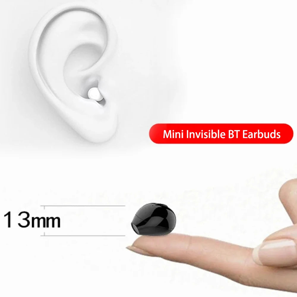 AideeMaster Invisible Earphones Mini Headphones Bluetooth TWS Wireless Touch Game In-Ear Earbuds Noise Reduction Sports Headset
