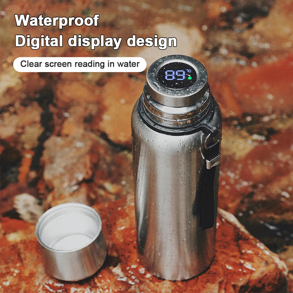 600-1500ml 316 Stainless Steel Thermos Bottle LED Temperature Display  Thermal Mug Vacuum Flask Water Bottle For Outdoor Camping