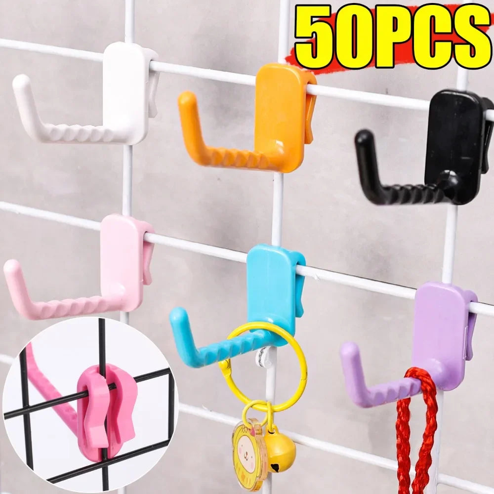 Multi-Purpose Mesh Panel Hooks — Wall-Mounted Storage & Key Hangers